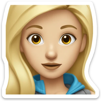 Blonde girl with blue eyes and gold nose piercing and earrin sticker
