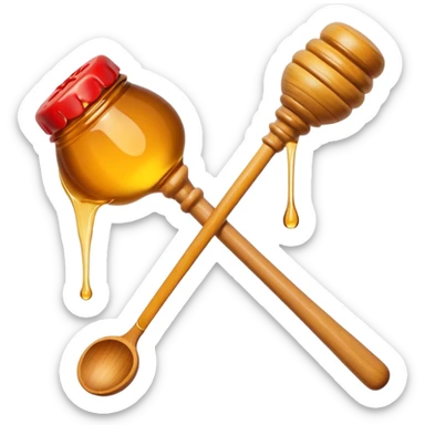 wooden honey dipper sticker