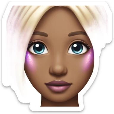 mermaid, model, magical, blonde hair, pink lips, iridescent, mystical, shiny, holographic, straight hair with highlights, scales  sticker