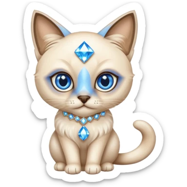Siamese cat with diamonds sticker
