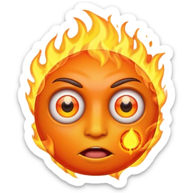 fire face with camara ayes sticker