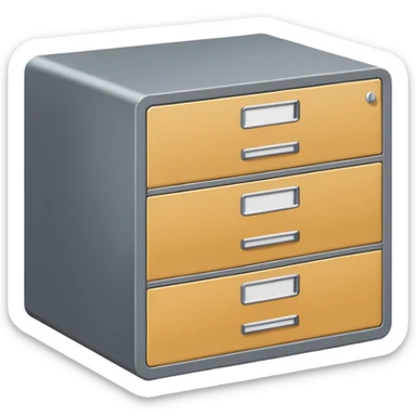 filing cabinet with vertical stacked drawers sticker