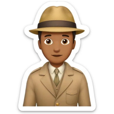 Visage homme créole réunionnais avec chapeau arrive avion sticker