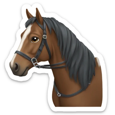 Overo horse in the saddle sticker