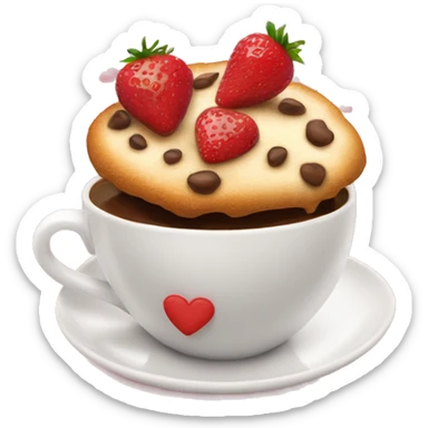 Un café con corazones pero café de fresa  sticker