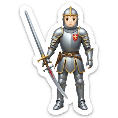 a knight with sword in his hand ful body sticker