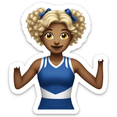Cheerleader girl holding Pom Poms  sticker