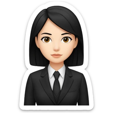 female boss in suit, black hair sticker