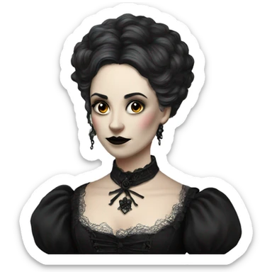goth woman victorian era sticker