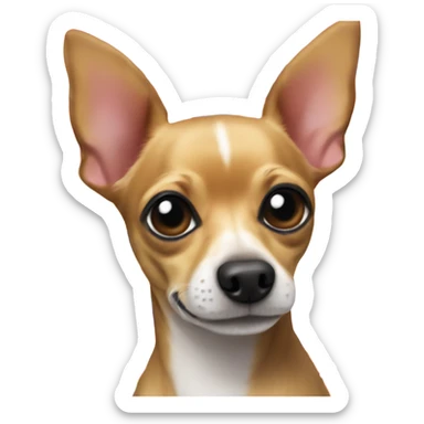 chihuahua dachschund mixed dog with a pride flag sticker