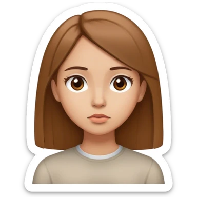 Chica morena claro, con cabello liso pensando  sticker