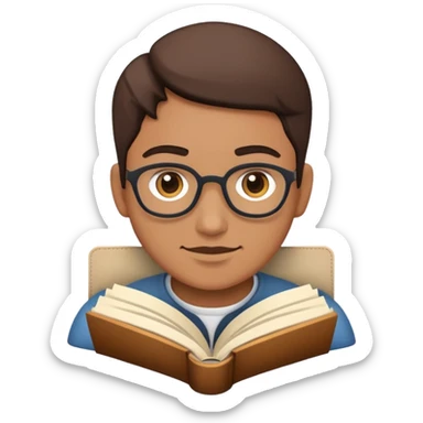 storyteller person with a book sticker