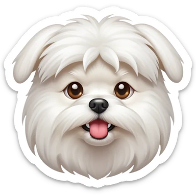 maltese dog makes stupid face sticker