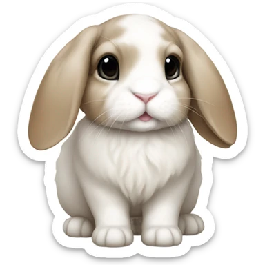 Holland lop bunny with one ear sticker