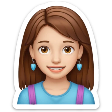 girl with braces  sticker