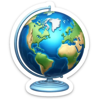 3d planet earth with building sticker