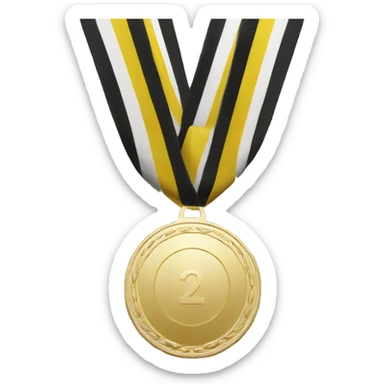black & white medal sticker