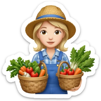 female farmer sticker