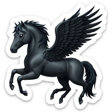 A black flying horse sticker