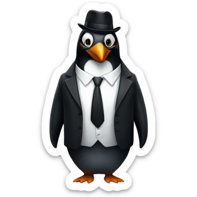 penguin as a mafia boss sticker