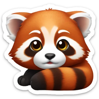 Baby red panda laying down  sticker