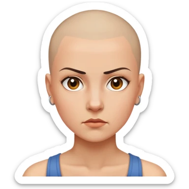 feminist woman with shaved head sticker