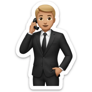 businessman talking on the phone, full body sticker
