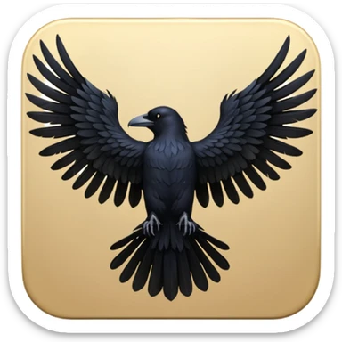 Back of black raven with wings spread sticker