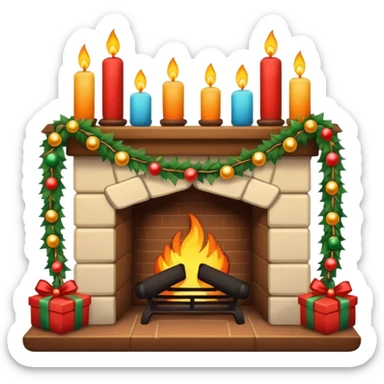 Cute Festive Fireplace sticker