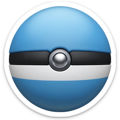 blue pokeball emoji with a black stripe sticker