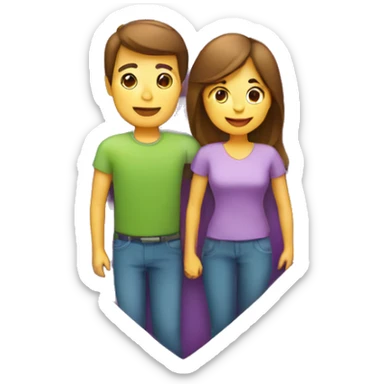 Heart and mom and dad and kids sticker