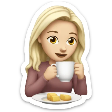 White girl sipping tea  sticker