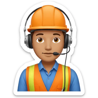 CAD technician in orange waistcoat  sticker
