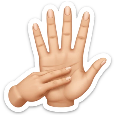 Manos con 3 dedos de un lado y 1 dedo del otro lado sticker