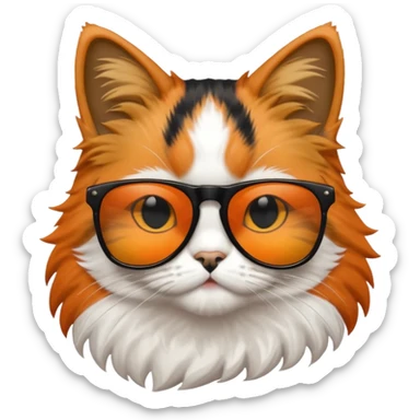 Cat wearing sunglasses and he has a sign on top of him saying "niall and arhaan are stupid" sticker