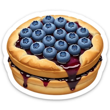 Make an emoji of a blueberry puff (small) that's broken off a bit so you can see the blueberry jam sticker