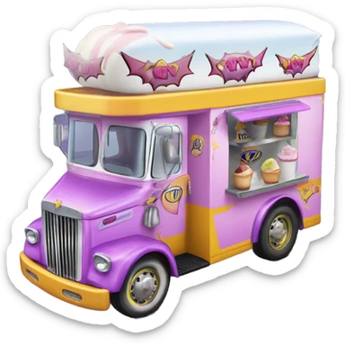 Batgirl’s fastest hot rod tri-axle ice cream truck  sticker