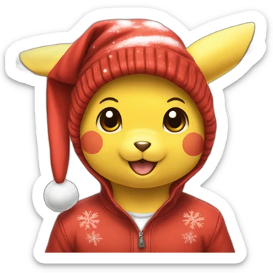 Pikachu avec un bonnet de noel sticker