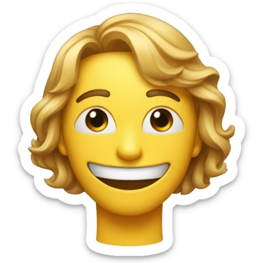 Emojis qui fait semblant de sourire alors qu’il pleur avec un masque  sticker