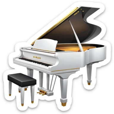 futuristic white grand piano sticker