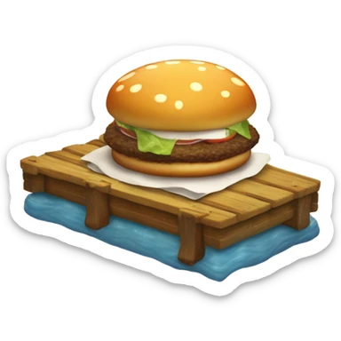 Krabby patty on a raft, four by four, animal style, extra shingles with a shimmy and a squeeze, light axle grease, make it cry, burn it, and let it swim. sticker