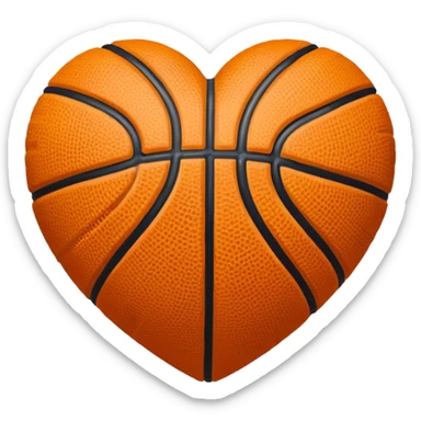basketball heart sticker
