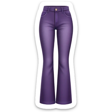 Realistic long Wide leg high waisted purple jeans, isolated sticker