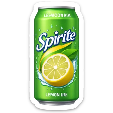 Draw a Sprite can with green label, yellow logo & lemon-lime graphics. sticker