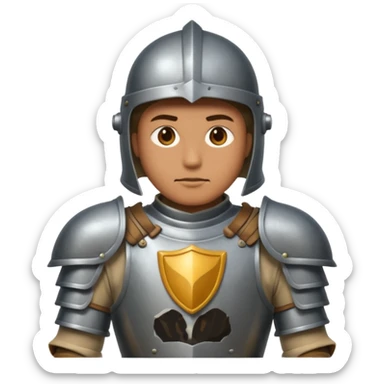 An emoji representing the ironman challenge event for an mmorpg player who crafts everything themselves the hard way, and does not buy or sell items in-game. sticker