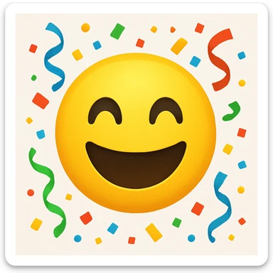 yellow face with confetti sticker