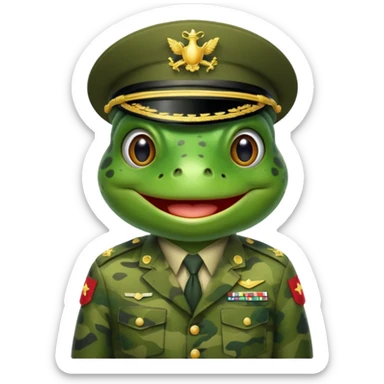 Frog in a army uniform  sticker