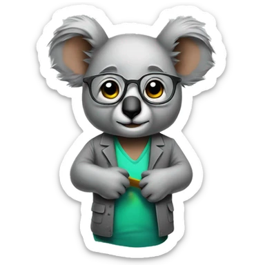 intelligent mathematician koala man sticker
