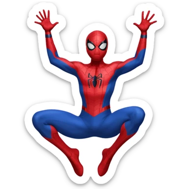 Spider-Man, raising his hands and joy sticker