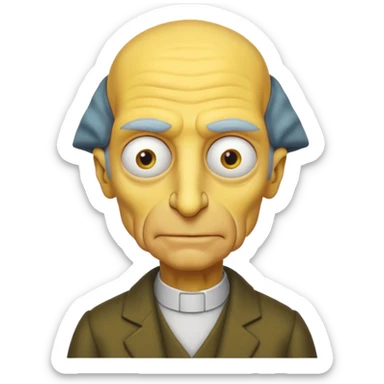 Mr. Burns, simpson, yellow skin tone. sticker
